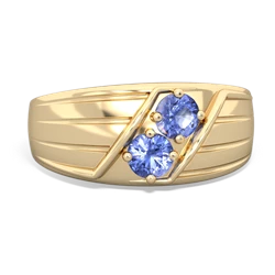 Tanzanite Men's Streamline 14K Yellow Gold ring R0460