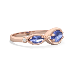 Lab Sapphire Milgrain Marquise 14K Rose Gold ring R5700