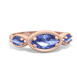 Aquamarine Milgrain Marquise 14K Rose Gold ring R5700