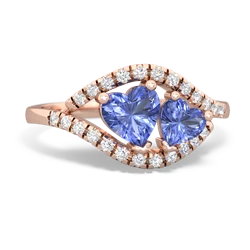 Tanzanite Mother And Child 14K Rose Gold ring R3010