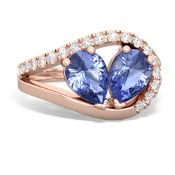 Tanzanite Nestled Heart Keepsake 14K Rose Gold ring R5650