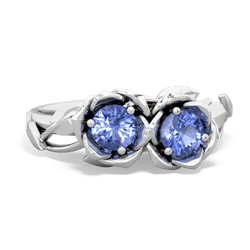 Tanzanite Rose Garden 14K White Gold ring R5510