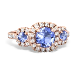 Blue Topaz Regal Halo 14K Rose Gold ring R5350