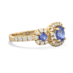 Aquamarine Regal Halo 14K Yellow Gold ring R5350