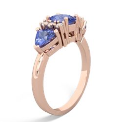 Lab Pink Sapphire Antique Style Three Stone 14K Rose Gold ring R2186