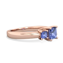 Pink Tourmaline Three Stone Trellis 14K Rose Gold ring R4015