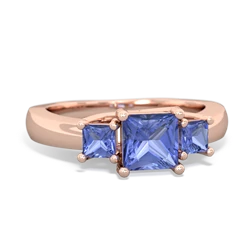 London Topaz Three Stone Trellis 14K Rose Gold ring R4015