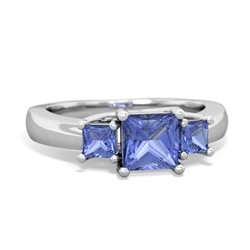 London Topaz Three Stone Trellis 14K White Gold ring R4015