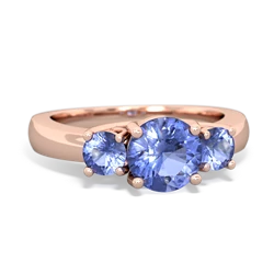 Alexandrite Three Stone Round Trellis 14K Rose Gold ring R4018