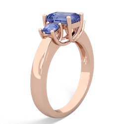 Sapphire Three Stone Emerald-Cut Trellis 14K Rose Gold ring R4021