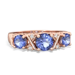 Tanzanite Hugs And Kisses 14K Rose Gold ring R5016