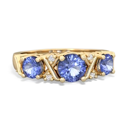 Sapphire Hugs And Kisses 14K Yellow Gold ring R5016