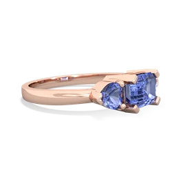 Pink Tourmaline Three Stone 14K Rose Gold ring R5235