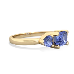 Lab Sapphire Three Stone 14K Yellow Gold ring R5235