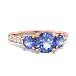 Lab Pink Sapphire Pave Trellis 14K Rose Gold ring R5500