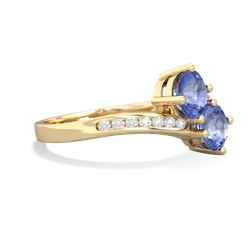 Tanzanite Channel Set Two Stone 14K Yellow Gold ring R5303