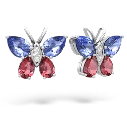 Tanzanite Butterfly 14K White Gold earrings E2215