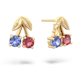 Tanzanite Sweet Cherries 14K Yellow Gold earrings E7001