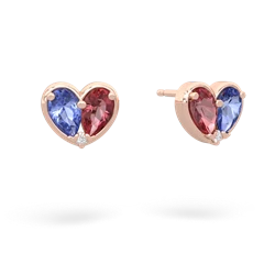 Tanzanite 'Our Heart' 14K Rose Gold earrings E5072