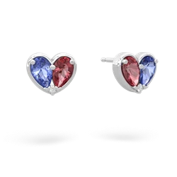 Tanzanite 'Our Heart' 14K White Gold earrings E5072