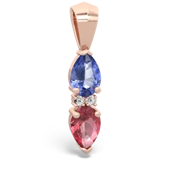 Tanzanite Bowtie Drop 14K Rose Gold pendant P0865