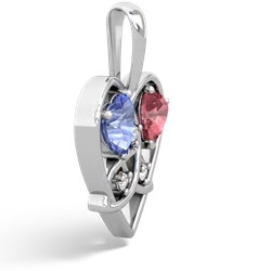 Tanzanite Celtic Trinity Heart 14K White Gold pendant P5331