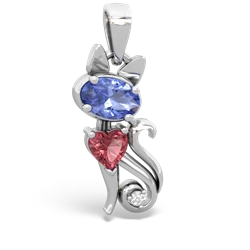 Tanzanite Kitten 14K White Gold pendant P5780