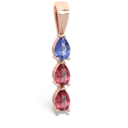 Tanzanite Dew Drops 14K Rose Gold pendant P2251