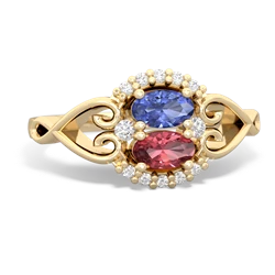 Tanzanite Love Nest 14K Yellow Gold ring R5860