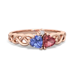 Tanzanite Heart To Heart Braid 14K Rose Gold ring R5870