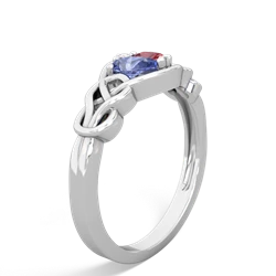 Tanzanite Celtic Love Knot 14K White Gold ring R5420