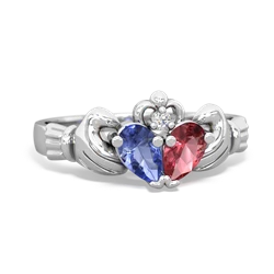 Tanzanite 'Our Heart' Claddagh 14K White Gold ring R2388