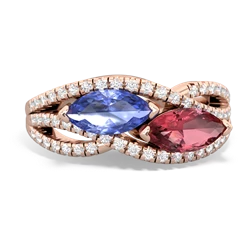 Tanzanite Diamond Rivers 14K Rose Gold ring R3070