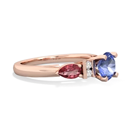 Tanzanite 6Mm Round Eternal Embrace Engagement 14K Rose Gold ring R2005