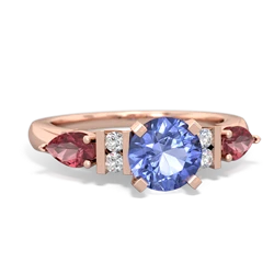 Tanzanite 6Mm Round Eternal Embrace Engagement 14K Rose Gold ring R2005