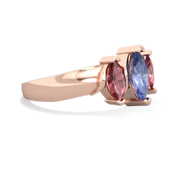 Tanzanite Three Peeks 14K Rose Gold ring R2433