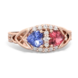 Tanzanite Sparkling Celtic Knot 14K Rose Gold ring R2645