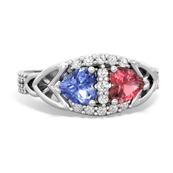 Tanzanite Sparkling Celtic Knot 14K White Gold ring R2645