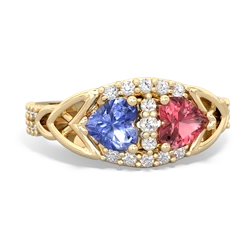 Tanzanite Sparkling Celtic Knot 14K Yellow Gold ring R2645