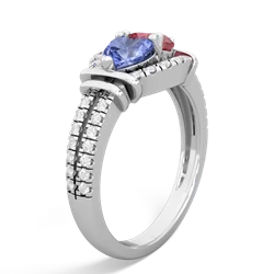 Tanzanite Art-Deco Keepsake 14K White Gold ring R5630