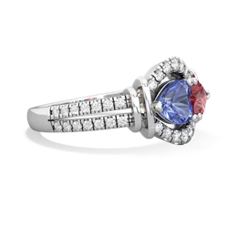 Tanzanite Art-Deco Keepsake 14K White Gold ring R5630