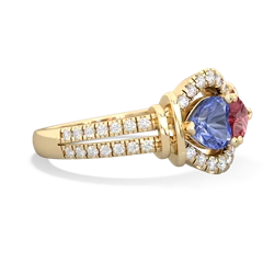 Tanzanite Art-Deco Keepsake 14K Yellow Gold ring R5630