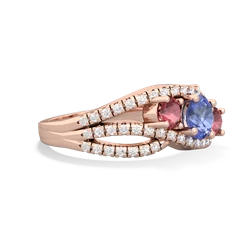 Tanzanite Three Stone Aurora 14K Rose Gold ring R3080