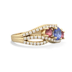 Tanzanite Three Stone Aurora 14K Yellow Gold ring R3080