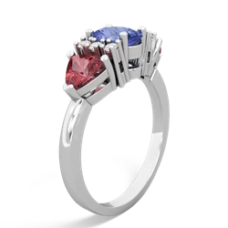 Tanzanite Antique Style Three Stone 14K White Gold ring R2186