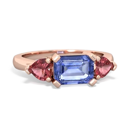 Tanzanite Three Stone 14K Rose Gold ring R5235