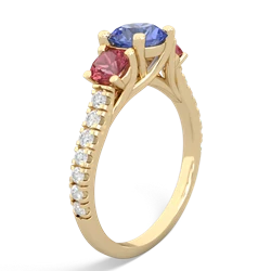 Tanzanite Pave Trellis 14K Yellow Gold ring R5500