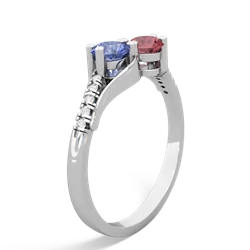 Tanzanite Infinity Pave Two Stone 14K White Gold ring R5285