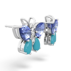 Tanzanite Butterfly 14K White Gold earrings E2215