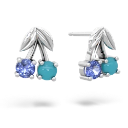 Tanzanite Sweet Cherries 14K White Gold earrings E7001